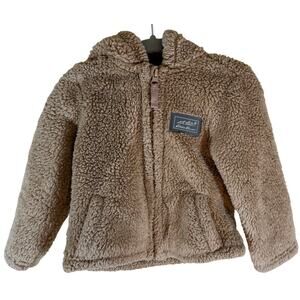 ‎Eddie Bauer Hooded Jacket Sweater Coat Infant Quest Fleece Plush Baby Brown 18M
